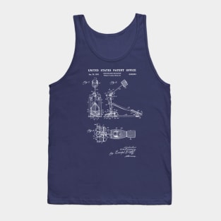 Bass Drum Pedal Patent White Tank Top
